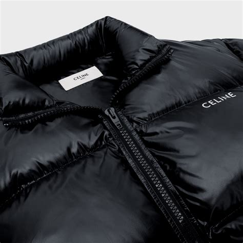 celine black puffer|Short Celine puffer jacket in lightweight nylon .